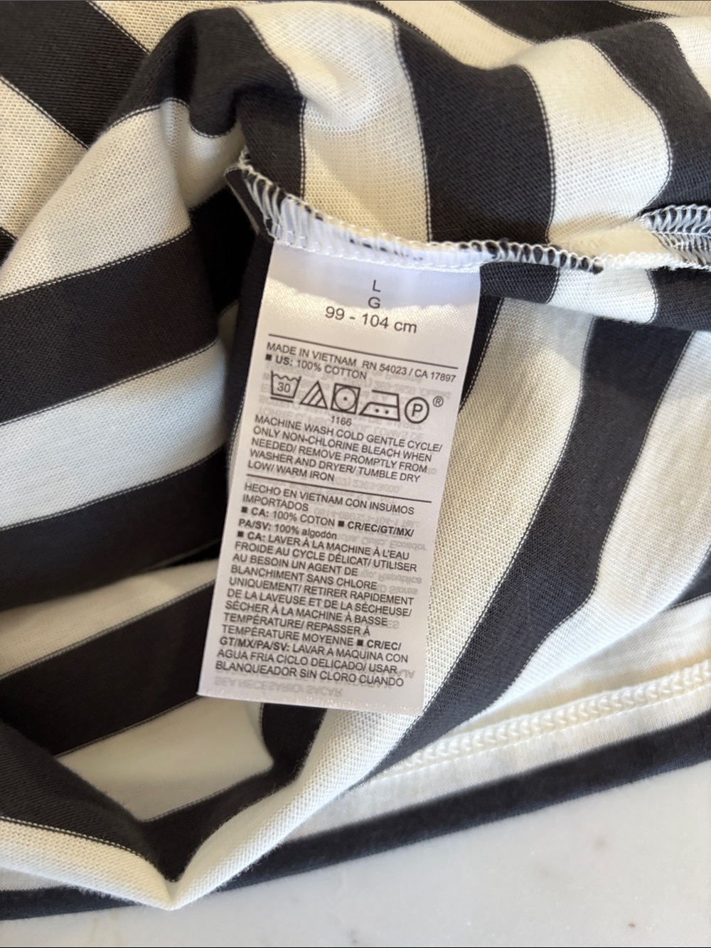 Striped Muscle Tee Dress L - Picture 5 of 5